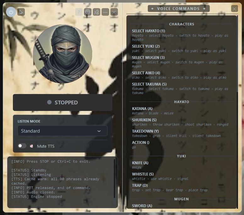 Saying a character's name was triggering the crouch command. Here's how that happens