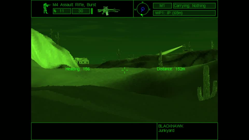 Delta Force binocular view with heading and distance after the voice command