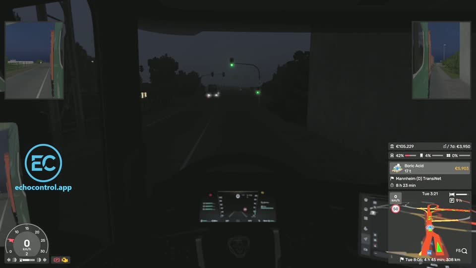 Euro Truck Simulator 2 view back inside the truck cab after the cabin view voice command