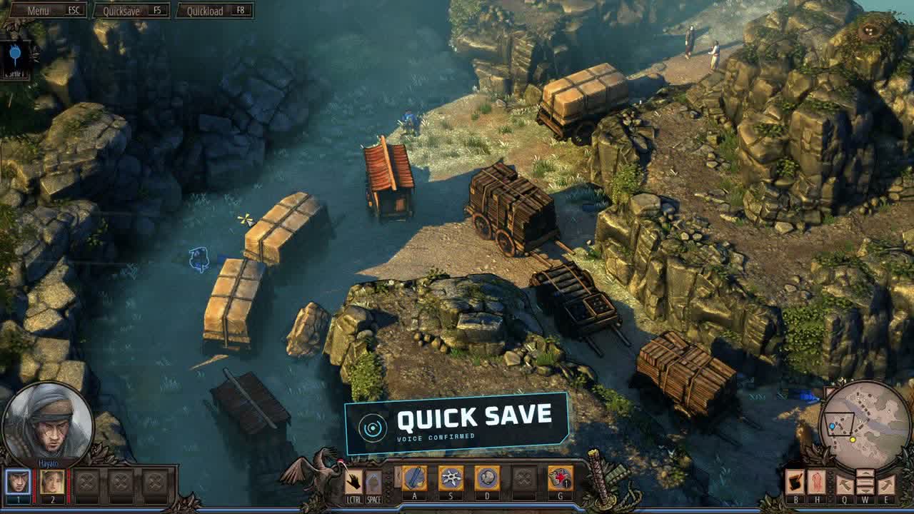Shadow Tactics mission as the player says quick save to EchoControl