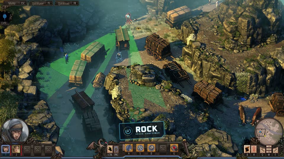 Shadow Tactics with Hayato selected as the player says rock