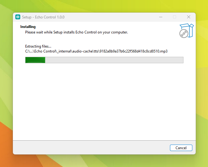 EchoControl installer running